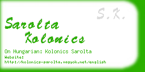 sarolta kolonics business card